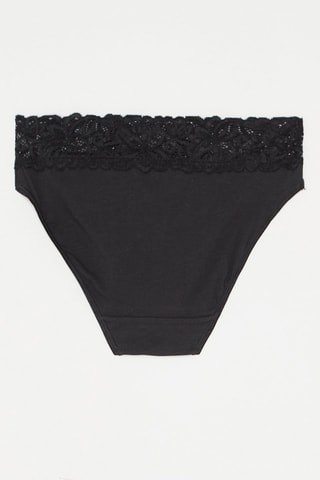 2 culottes taille midi Coton Féminine - Noir - Dim