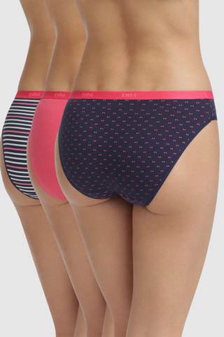 3 culottes Les Pockets - Rose et bleu marine - Dim