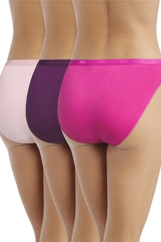 3 culottes Les Pockets Coton - Fuchsia et violet - Dim