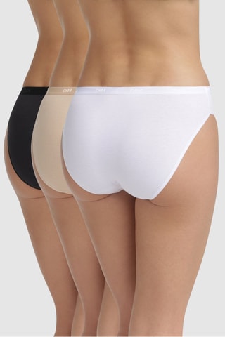 3 culottes Les Pockets EcoDIM Coton - Blanc, nude et noir - Dim