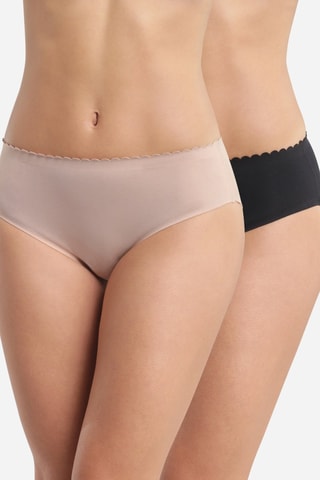 2 culottes Body Touch Easy - Nude et noir - Dim