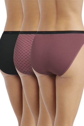 3 culottes Pocket Coton - Rose et noir