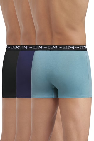3 boxers Coton Stretch - Bleu, bleu marine et noir
