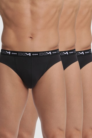 3 slips Coton Stretch - Noir - Dim