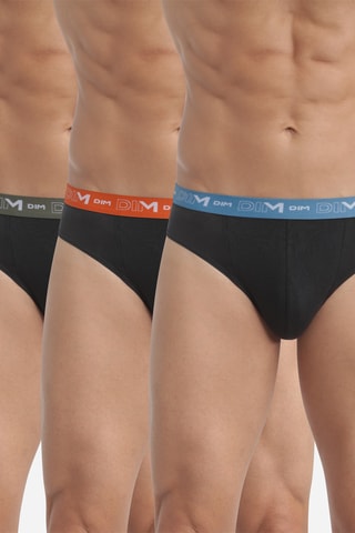 3 slips Coton Stretch - Noir - Dim