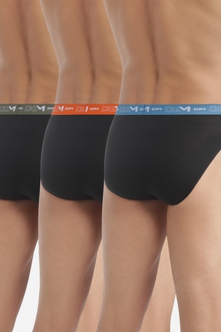 3 slips Coton Stretch - Noir - Dim