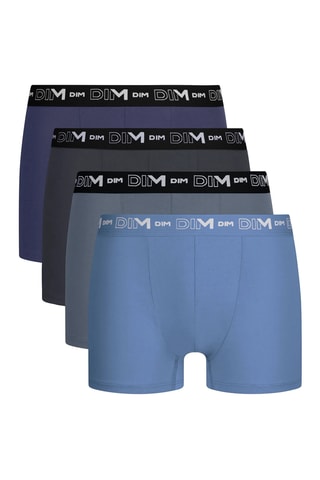 4 boxers Coton Stretch - Bleu - Dim