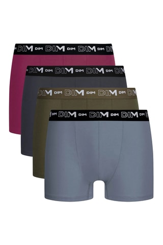 4 boxers Coton Stretch - Gris - Dim