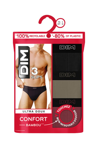 3 slips Pur Confort - Noir - Dim