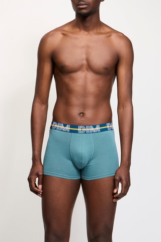 5 boxers Dim Powerful - Bleu, noir et vert d'eau - Dim