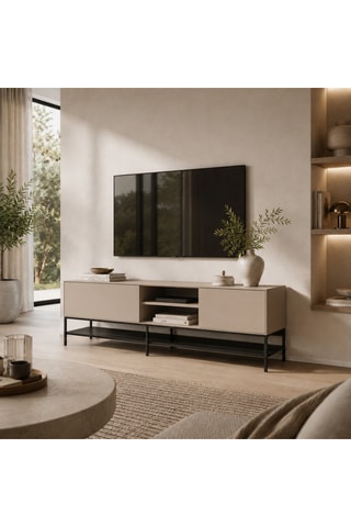 Meuble TV 1 porte et 1 abattant Palinuro - 180 x 55 x 35 cm