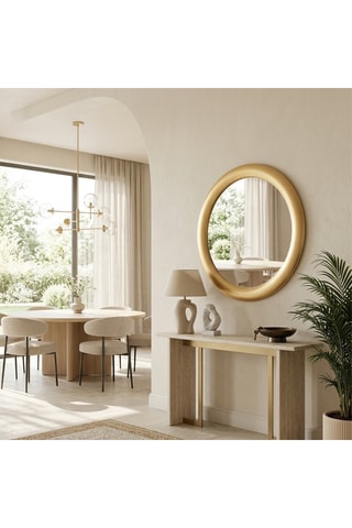 Miroir en bois Chioggia - 80 cm - Doré