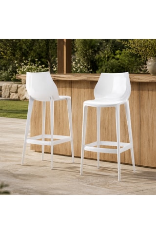2 tabourets de bar d’extérieur Mattinata - 45,3 x 90,1 x 49,8 cm