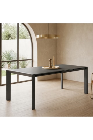 Table à manger extensible en verre Livorno - 122/182 x 80 x 76 cm - 8 couverts