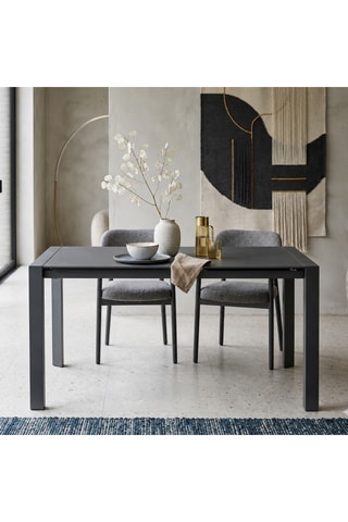 Table à manger extensible en verre Livorno - 122/182 x 80 x 76 cm - 8 couverts