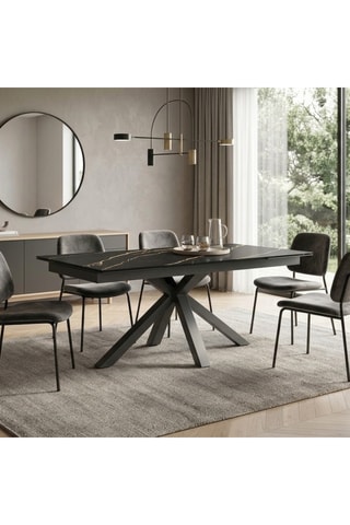 Table à manger extensible en céramique Pesaro - 160/240 x 90 x 76 cm - 10 couverts