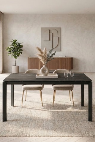 Table à manger extensible en céramique Sestri - 140/220 x 90 x 75 cm - 10 couverts