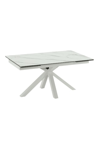 Table à manger extensible en céramique et verre Pesaro - 160/240 x 90 x 76 cm - 10 couverts