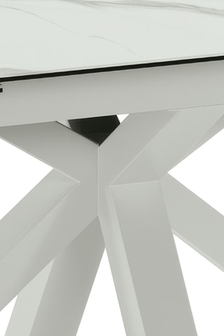 Table à manger extensible en céramique et verre Pesaro - 160/240 x 90 x 76 cm - 10 couverts