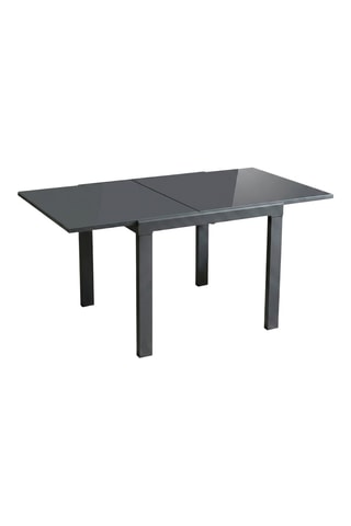 Table à manger extensible en verre Isernia - 90/163,5 x 90 x 76 cm - 6 couverts