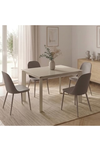 Table à manger extensible en verre Pavia - 120/170 x 80 x 75 cm - 8 couverts