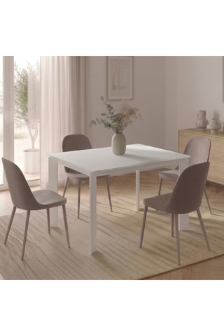 Table à manger extensible en verre Pavia - 120/170 x 80 x 75 cm - 8 couverts