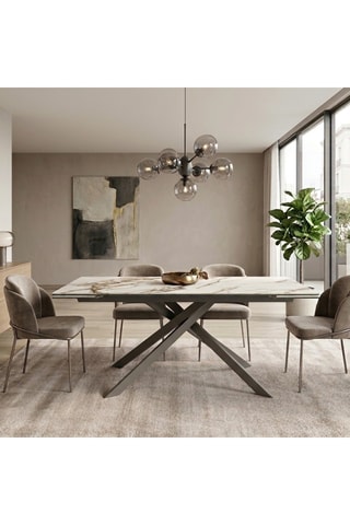 Table à manger extensible en céramique Vicenza - 160/240 x 76 x 90 cm - 10 couverts