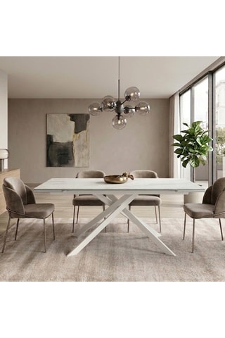 Table à manger extensible en céramique Vicenza - 160/240 x 76 x 90 cm - 10 couverts