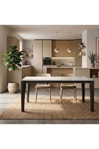Table à manger extensible en céramique Sassari - 160/240 x 90 x 76 cm - 10 couverts