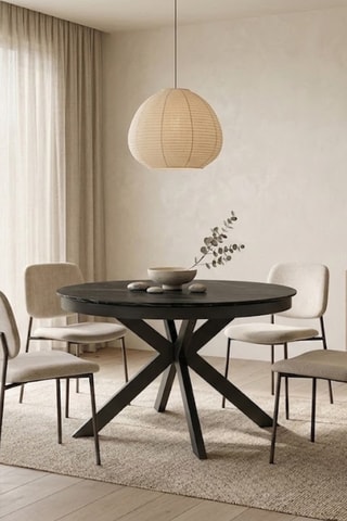Table à manger extensible en céramique Savona - 120/160 x 120 x 76 cm - 8 couverts
