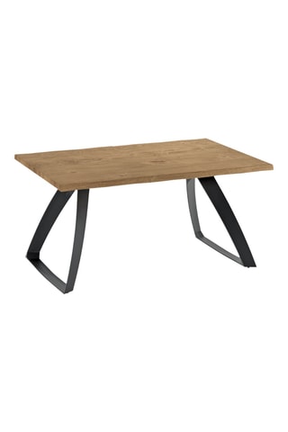 Table à manger en aggloméré de peuplier et bois massif Milano - 160 x 90 x 76 cm - 6 couverts