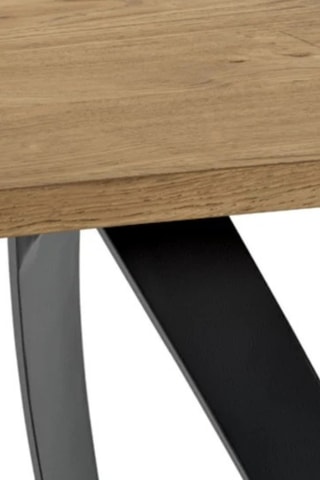 Table à manger en aggloméré de peuplier et bois massif Milano - 160 x 90 x 76 cm - 6 couverts