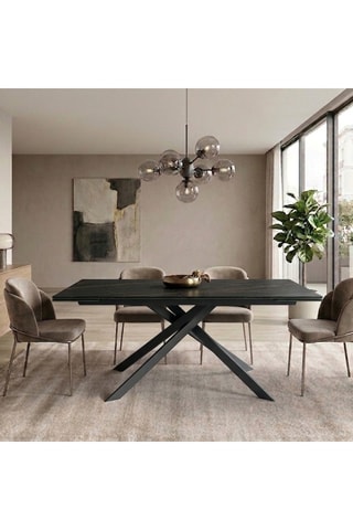 Table à manger extensible en céramique Vicenza - 160/240 x 76 x 90 cm - 10 couverts