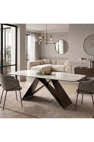 Table à manger extensible en céramique Roma - 200/280 x 76 x 100 cm - 12 couverts
