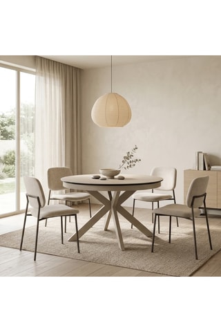 Table à manger extensible en céramique Savona - 120/160 x 120 x 76 cm - 8 couverts