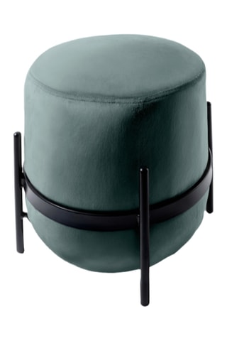 Pouf Spello - Vert émeraude - En tissu velours