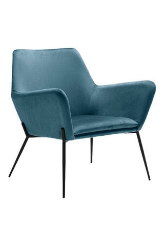 Fauteuil Desio - Bleu pétrole - En tissu velours