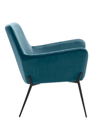 Fauteuil Desio - Bleu pétrole - En tissu velours