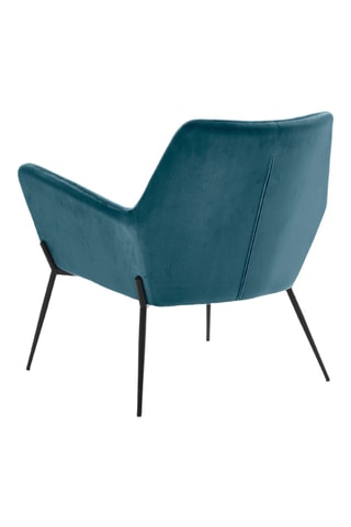 Fauteuil Desio - Bleu pétrole - En tissu velours