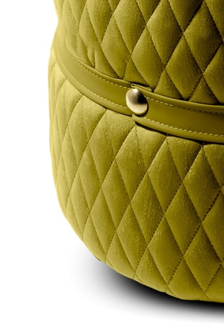 Pouf Norcia - Vert olive - En tissu velours