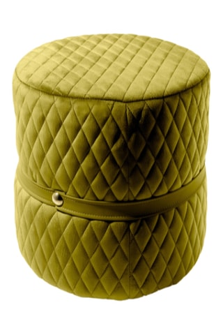 Pouf Norcia - Vert olive - En tissu velours