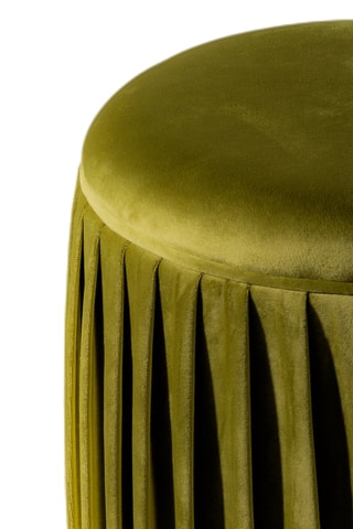 Pouf Orta - Vert olive - En tissu velours