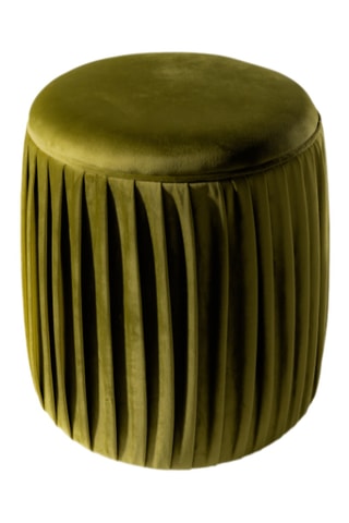 Pouf Orta - Vert olive - En tissu velours