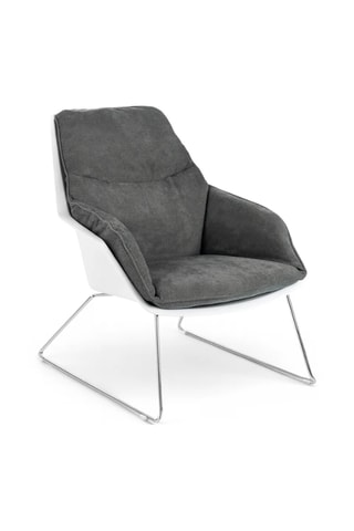 Fauteuil Este - Gris et blanc - En tissu