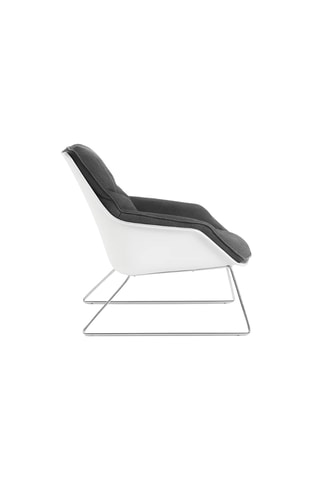 Fauteuil Este - Gris et blanc - En tissu