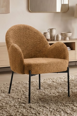 Fauteuil Adria - Marron - En tissu bouclette