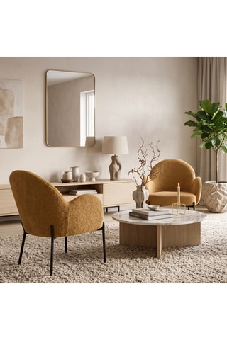 Fauteuil Adria - Marron - En tissu bouclette