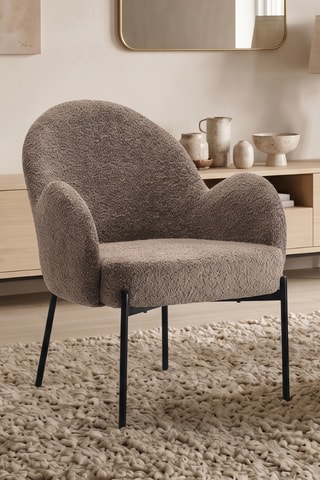 Fauteuil Adria - Taupe - En tissu bouclette