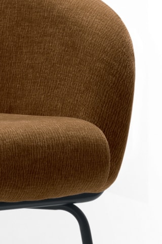 Fauteuil Cerignola - Marron - En tissu velours