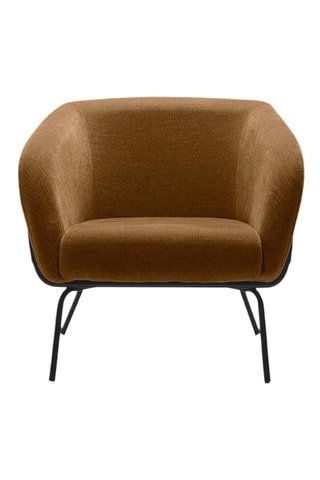 Fauteuil Cerignola - Marron - En tissu velours
